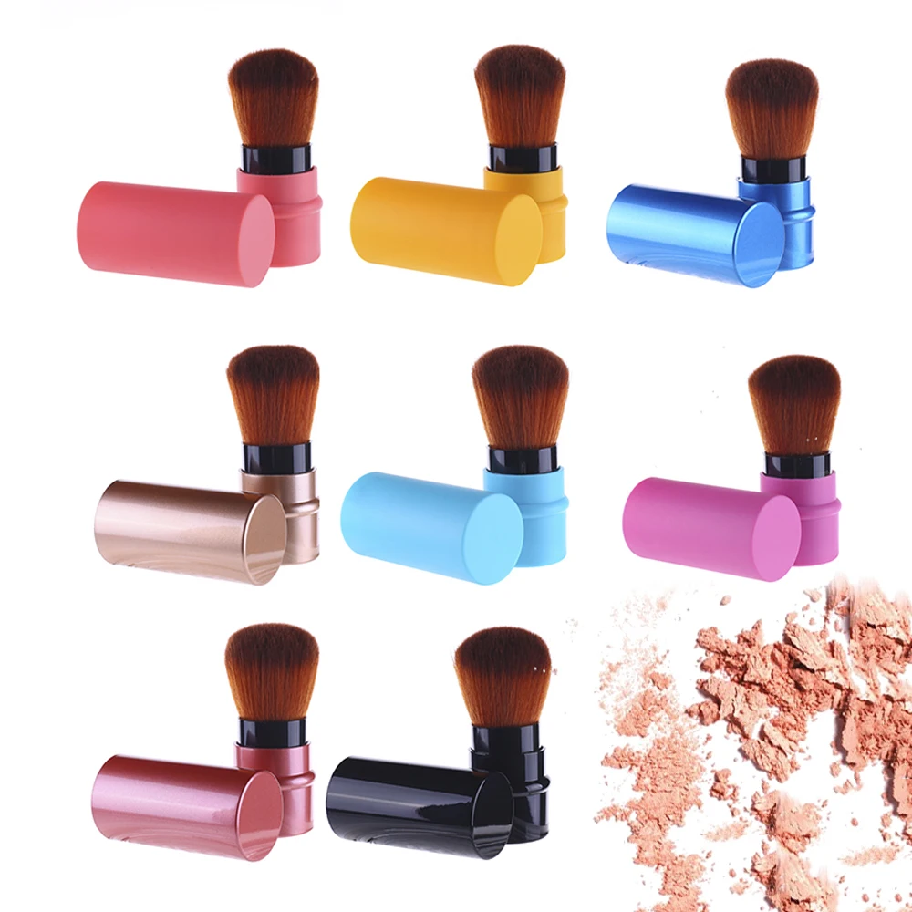 1Pc Portable Loose Power Foundation Blush Makeup Brush Mini Retrattile Blush Powder Brush Kabuki Brush Strumento Per Il Trucco Cosmetico