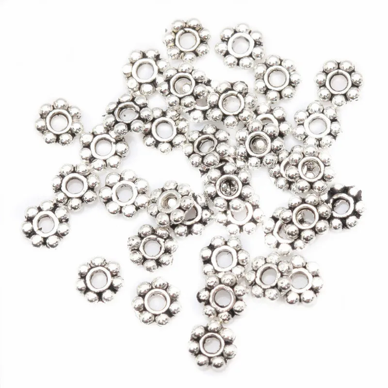 

100Pcs EuropeanFlower Patterned Spacer Beads Fashion DIY Beads For Jewelry Making Bracelet