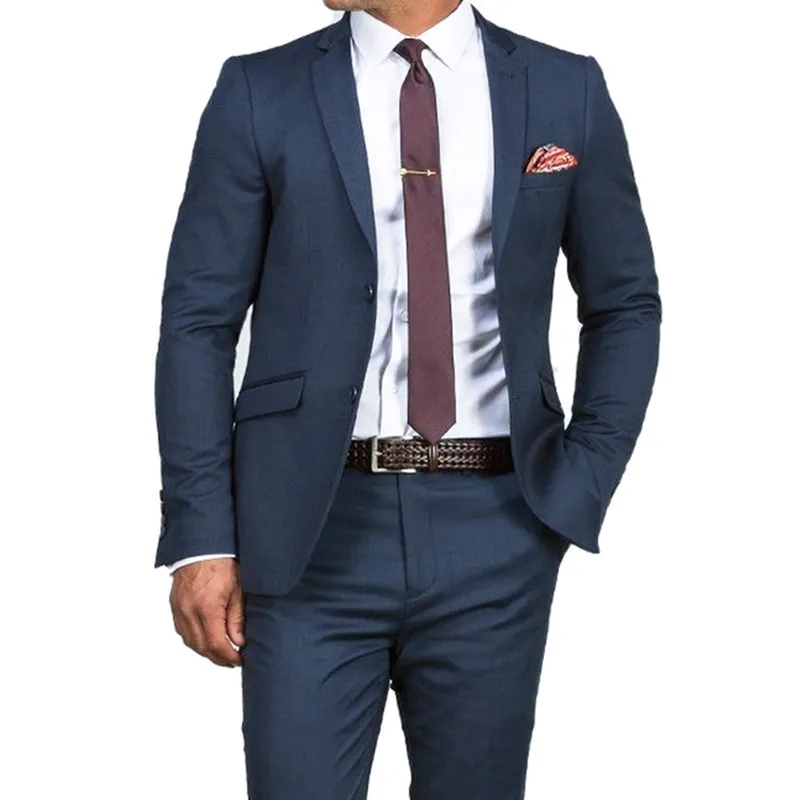 96 (1)slim dark blue wedding suits for men custom made men blue suit 2019 fashion style business suits tailored blue tuxedo_副本_副本