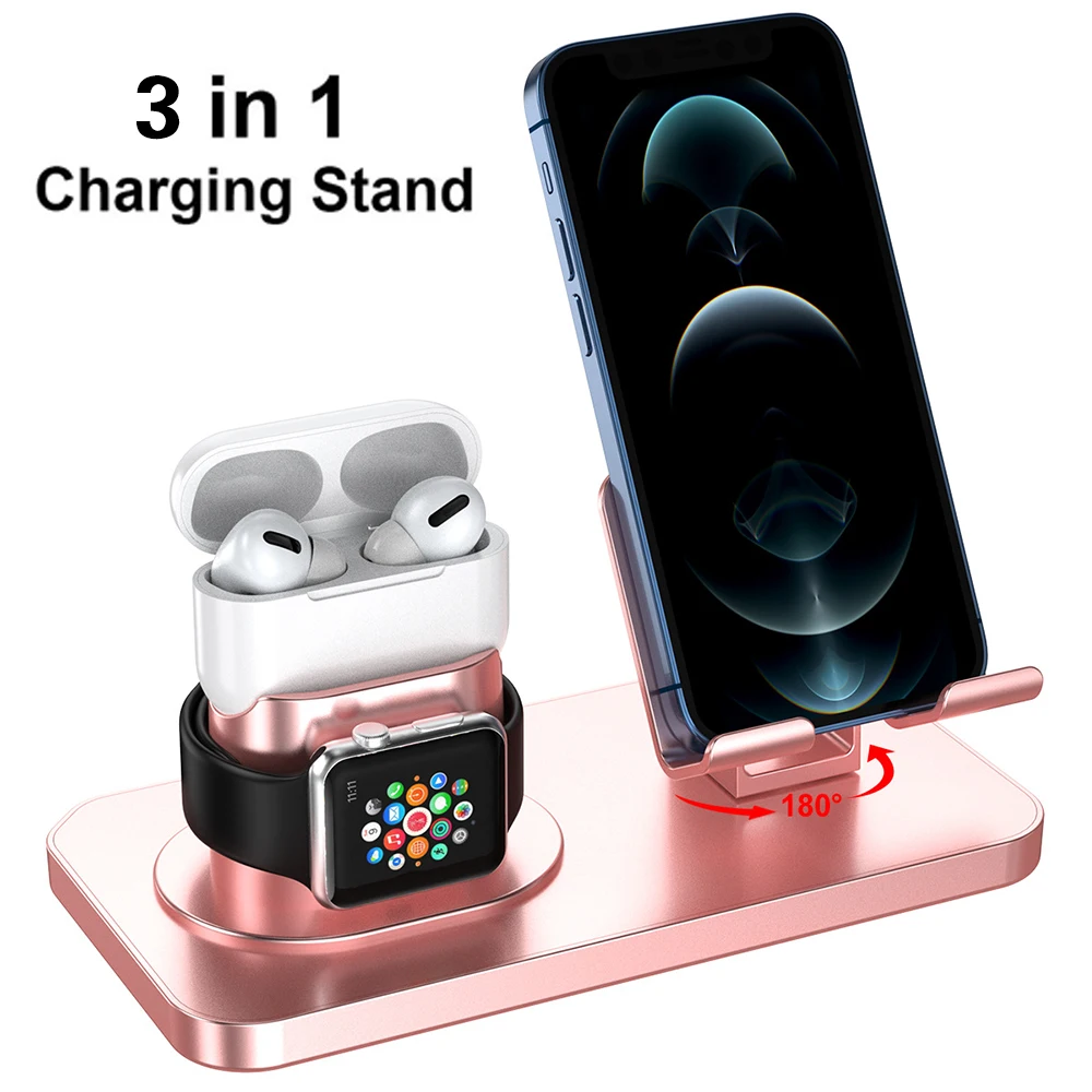 3 in 1 Charging Dock For iPhone 11 XR XS Max 8 7 Plus Apple Watch Airpods pro USB Charger Holder Stand Type-C Charging Station