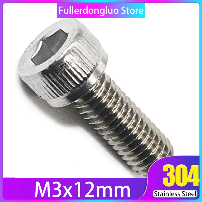 M3x12 100 шт. винты с торцевой головкой шестигранный привод нержавеющая сталь