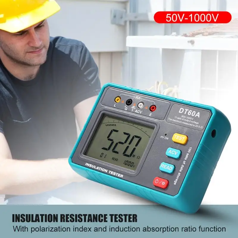 DT60A 50 V-1000 V вольтметр тестер сопротивления изоляции диагностические инструменты поддержка дропшиппинг