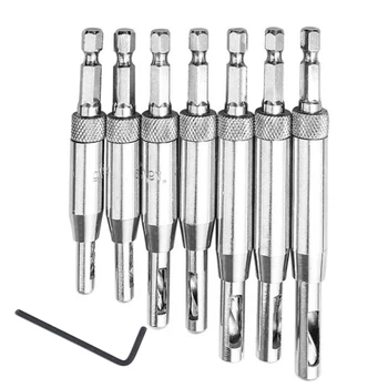 

8pcs HSS Self Centering Hinge Drill Bits Set Door Cabinet Window Drilling