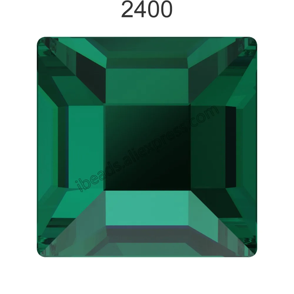 Emerald 205 F 12 шт.) кристаллов от Swarovski 2400 квадратная плоская задняя часть без горячей фиксации стразы для дизайна ногтей украшения одежды - Цвет: Emerald 205 F