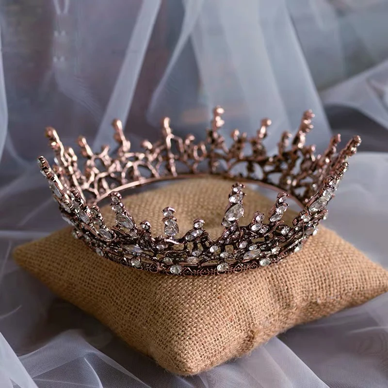 Королевский барочный головной убор Корона головная повязка Свадебная Корона-Тиара набор свадебные аксессуары для волос Выпускной головной убор