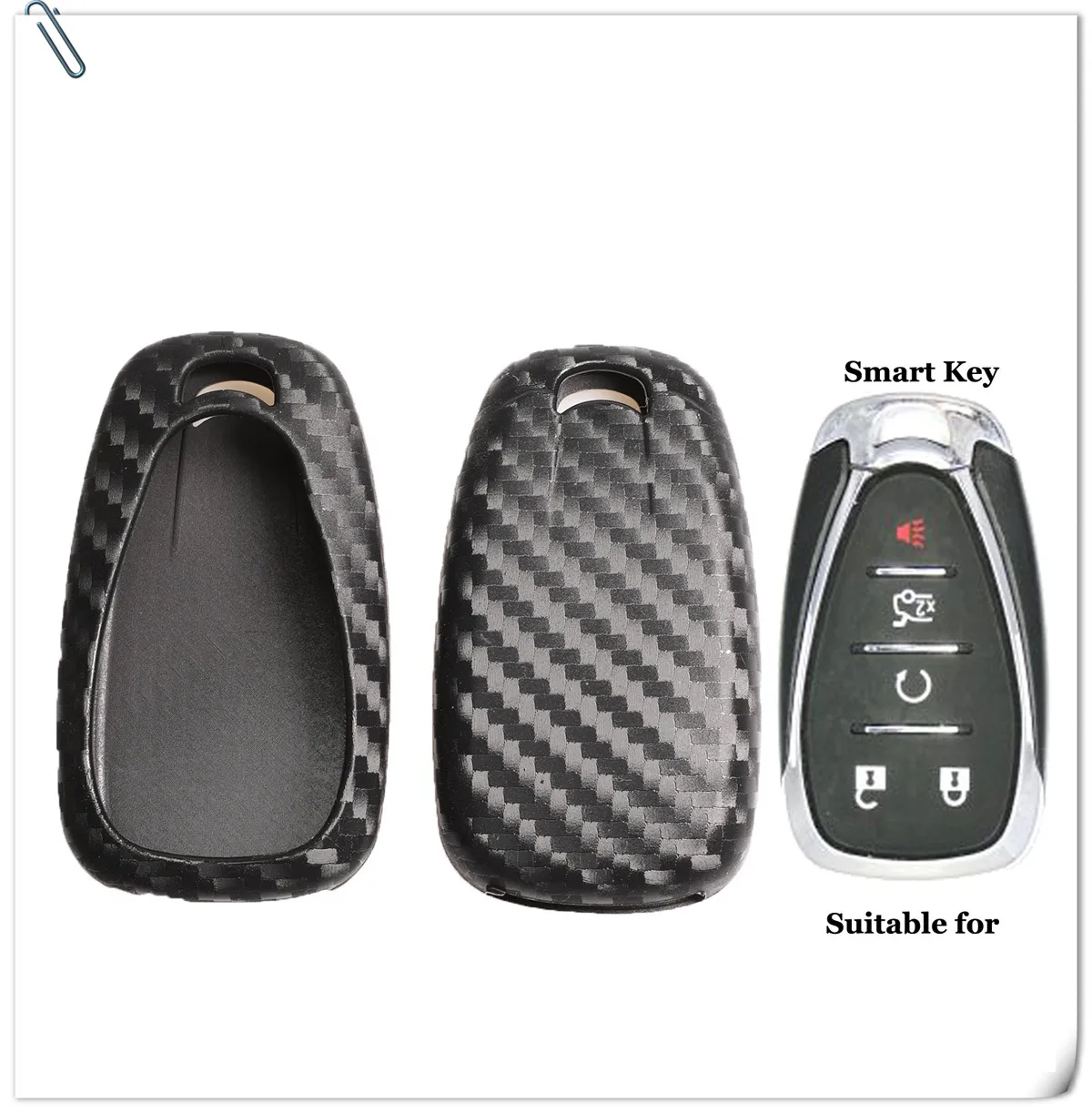 Keyforkess 10X Cover in Silicone per Chevrolet Cruze Spark Camaro Volt Bolt Trax Malibu Carbon 2/3/4/5BTN portachiavi per auto - H37122d84f4d14fa2b2294f7960d155ecr