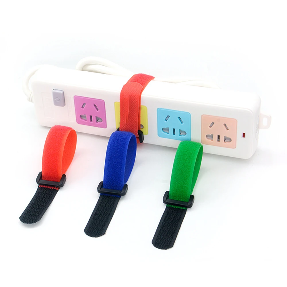 Nylon Cable Ties Reusable Reverse Buckle Strap Self-adhesive Wire Arrangement Hook And Loop 10PCS