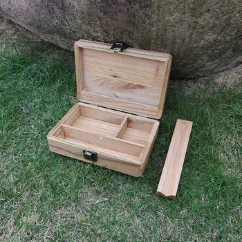 

COURNOT Natural Handmade Tobacco Wooden Stash Case Box 50*120*173MM Rolling Tray Wood Tobacco Herb Box Smoke Pipe Accessories