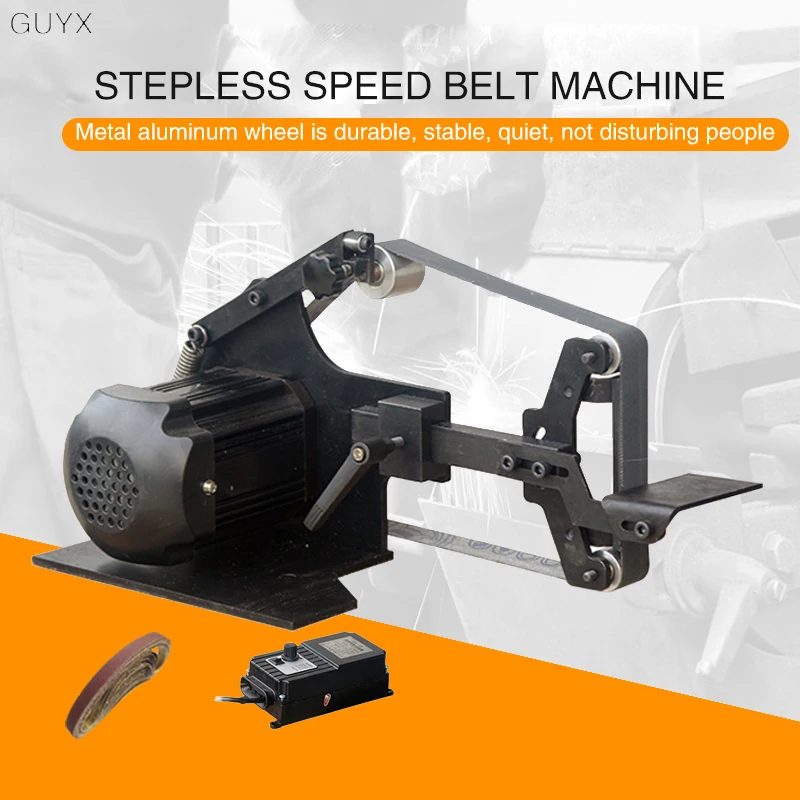 

Desktop small brushless belt machine industrial grade DIY woodworking polishing machine fixed angle sharpening machine