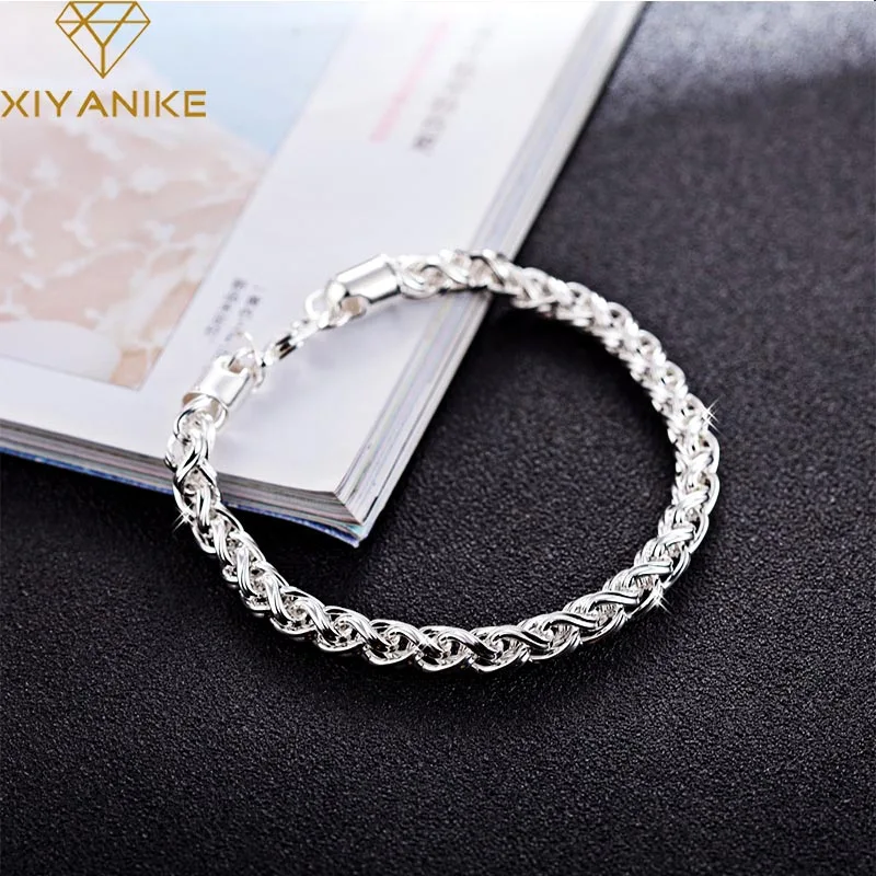 XIYANIKE серебро 925 пробы новый модный браслет ручной работы для женщин простой