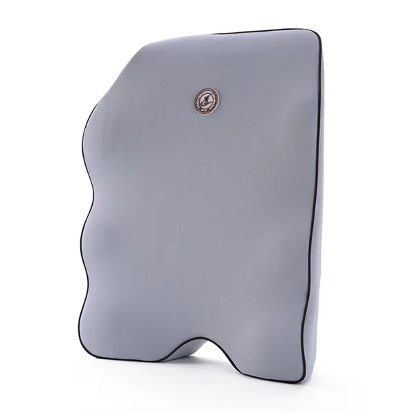 1 шт. подушка для автомобильного сиденья поясничная Подушка с эффектом памяти полностью Высокая поддержка спины для офисного кресла эргономичная комфортная подушка для тела - Название цвета: Серый