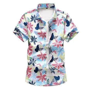 

Men 3D Print Shirt Summer Turndown Collar Buttons Casual Print Hawaiian Beach Holiday Short Sleeve Shirt Top Clothing #13
