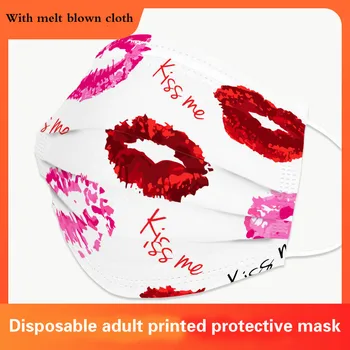

10/50/100pcs Disposable Face Masks Anti Dust Droplet Smog Odour Civil Breathable 3 Layers Printing Adult Face Mouth Mask