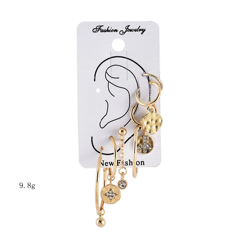 Artilady Endless Hoop Earrings for Women Gold Color Moon Star Charm Hoop Earrings Set Jewelry Gift Drop shipping