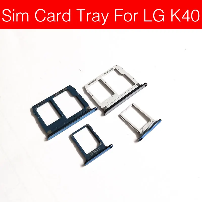 

Sim Card Tray Holder Adapters For LG K40 / K12 Plus Sim Reader Card Slot Socket Flex Cable Replacement Parts