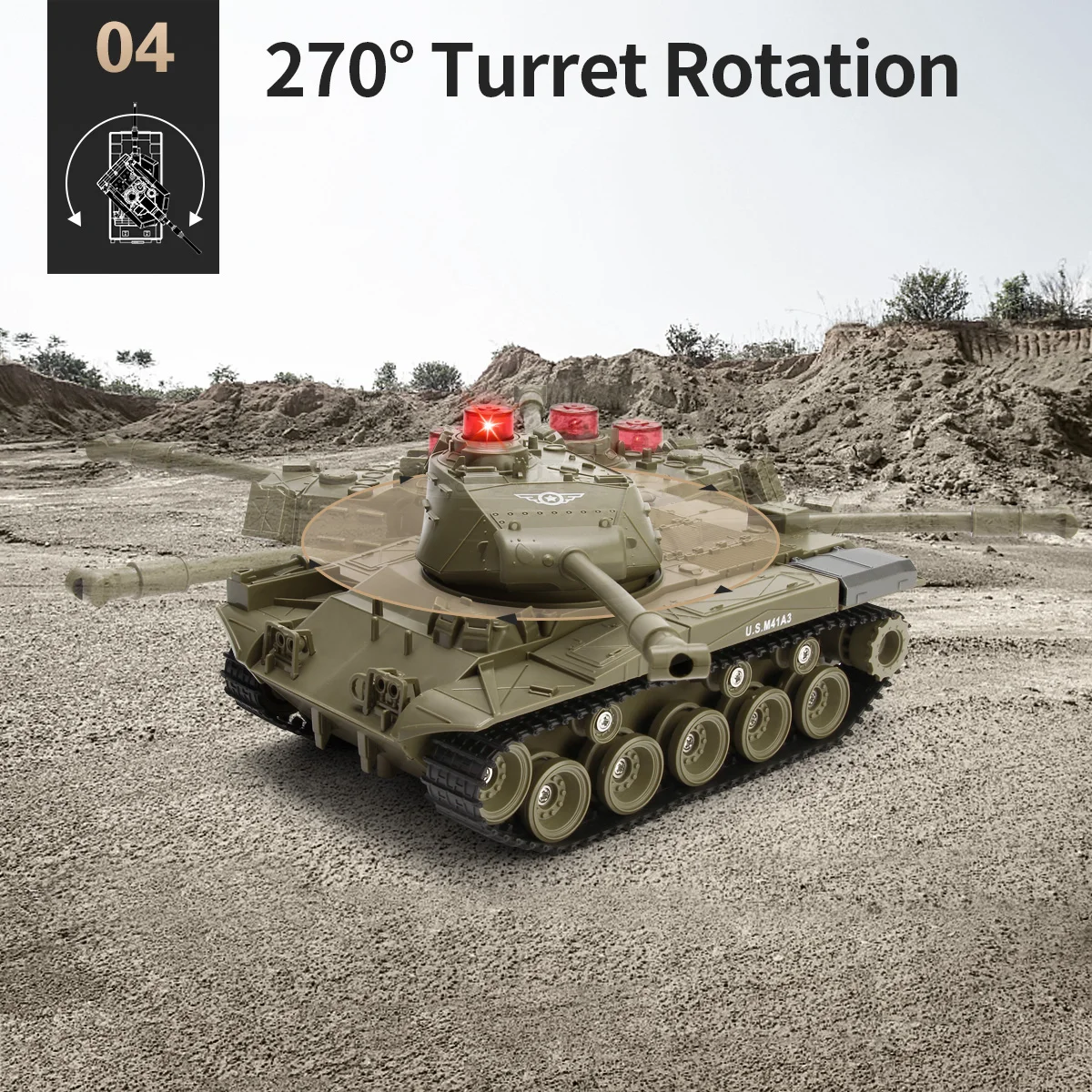 JJRC 1/30 RC Tank Battle 2.4G Remote Control Programmable Crawler Tank Sound Effects Military Tank Model Rc Car Toy for Boys Kid 5