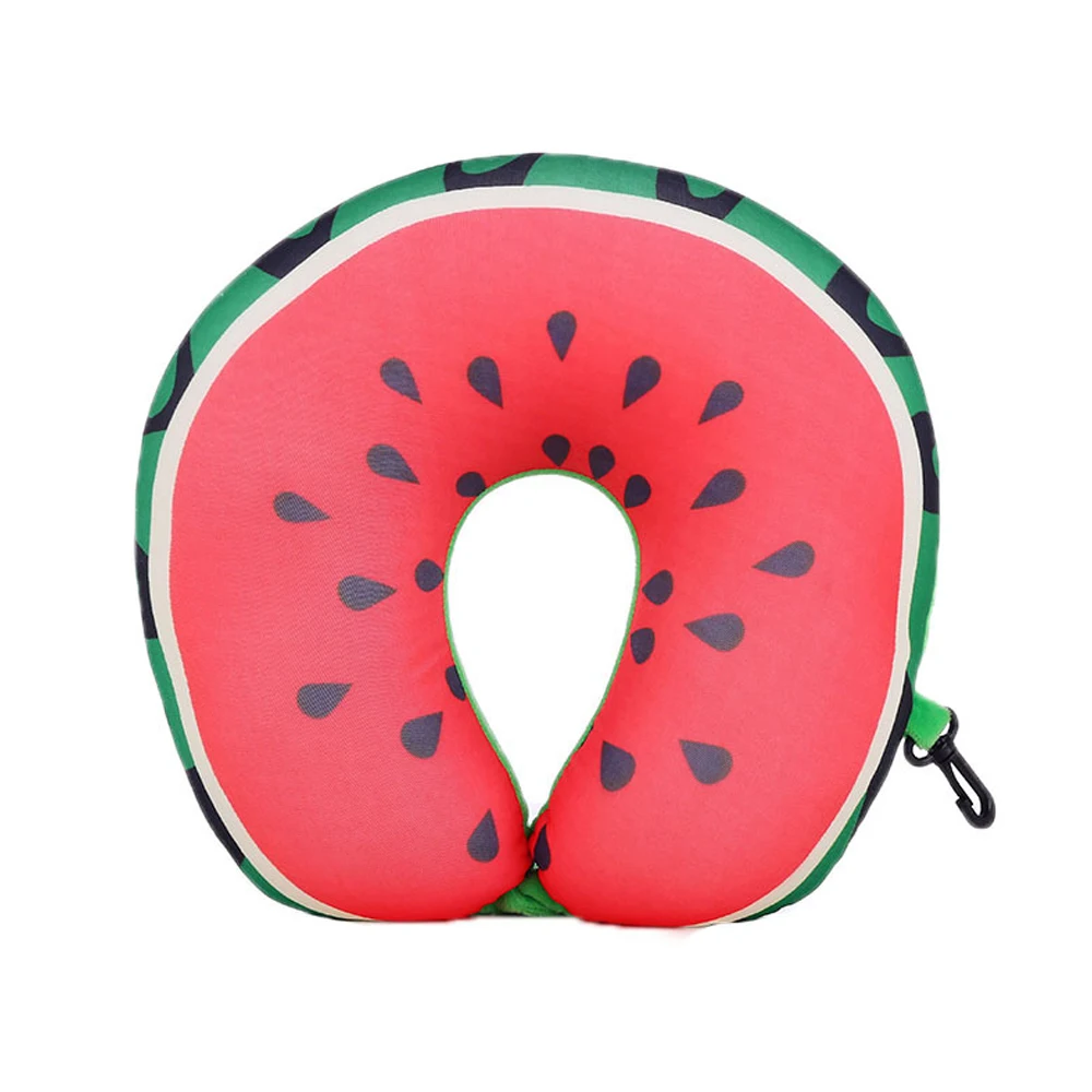 Fruit watermelon С губчатым наполнителем, цветной подголовник автомобиля, u-образная подушка, практичная Подушка с мультяшным животным, для офиса, для сна, милая прочная подушка для шеи - Цвет: Fruit watermelon