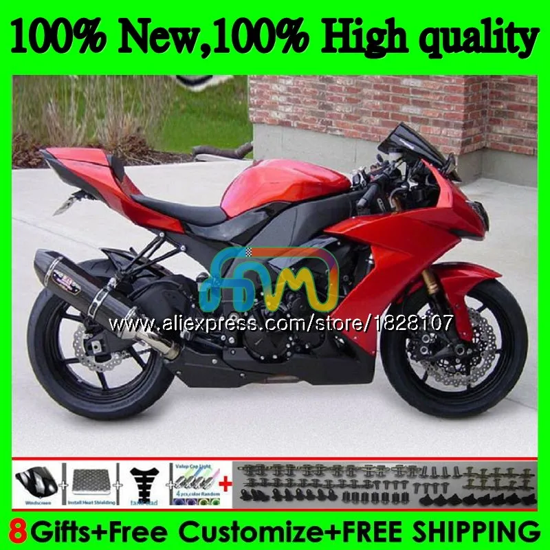 Корпус для KAWASAKI ZX1000C ZX-10R фабрики "Красный ZX 10R 1000CC 17BS. 27 ZX1000 ZX 10 сотрудников отдела исследований ZX10R 08 09 10 2008 2009 2010 ABS комплект обтекателей
