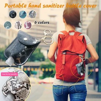 

Snake Print Travel Bottle And Keychain Holder Refillable Empty Bottles For Hand Sanitizer Reusable Bottles With Keychain Carrier