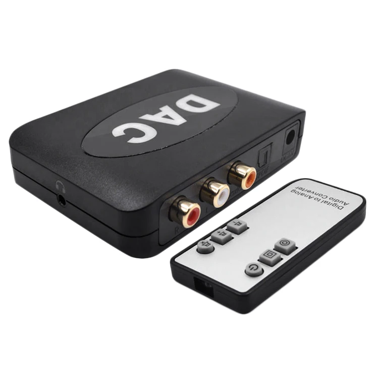 

Dac Digital To Analog Audio Converter Ir Remote Control 24 Bit 192Khz Optical Toslink To 3.5Mm Jack Adapter for Hifi Sound Sys
