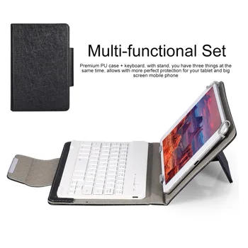 

Universal Bluetooth Keyboard PU Leather Case Stand Cover with OTG pen for Pad Tablet for IOS Android Windows