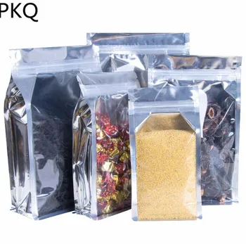 

6 sizes/set Clear/Silver Stand Up Bag Small Ziplock Storage Bags Tear Notch Plastic Packaging Bag Nuts Zip Lock Bag Sample Set