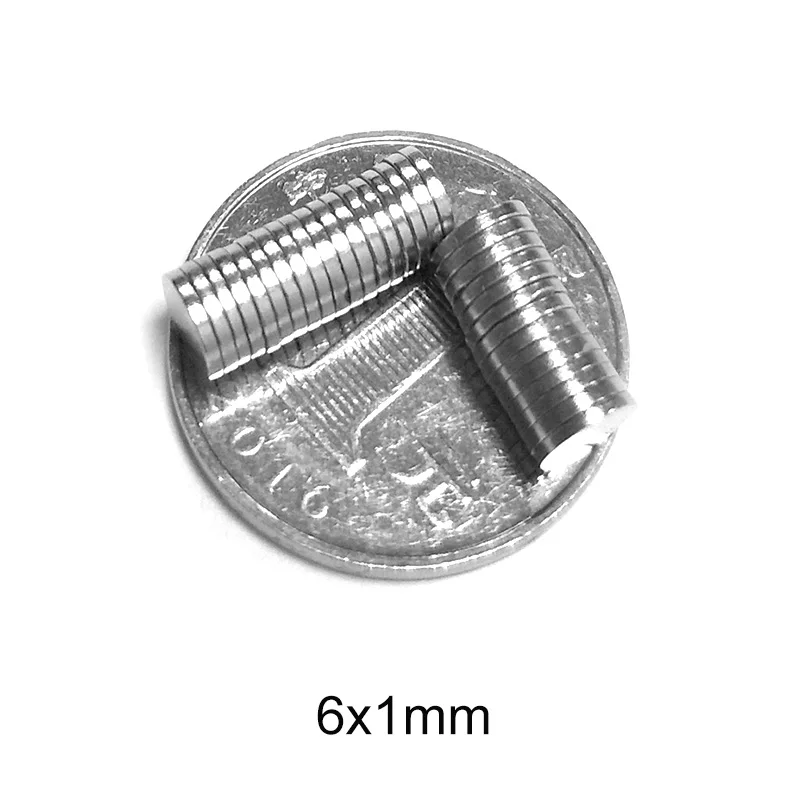 50~2000pcs 6x1 mm Neodymium Magnet Strong 6mm x 1mm Permanent Small Round 6x1mm Thin Powerful Magnetic 6*1 N35 | Обустройство дома