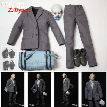 

CGL C-04 1/6 Scale Joker Clothes Set Bank Robber Costume Set With Mask For 12 Inches DIY Action Figure
