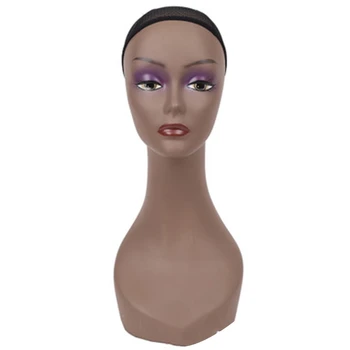

ABVP Female Mannequin Manikin Model Head Wig Cap Jewelry Hat Display Holder Stand Coffee Color Wig Stand Training Head