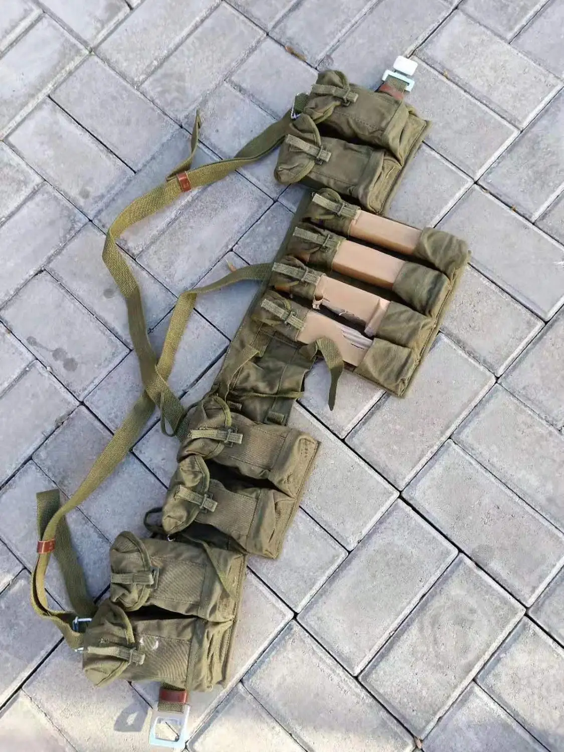 VIETNAM WAR CHINESE TYPE 63 POUCH CHEST-RIG BANDOLIER MAG AMMO OLD HIGH QUALITY MILITARY EQUIPMENT ORIGINAL WAR COLLECTION