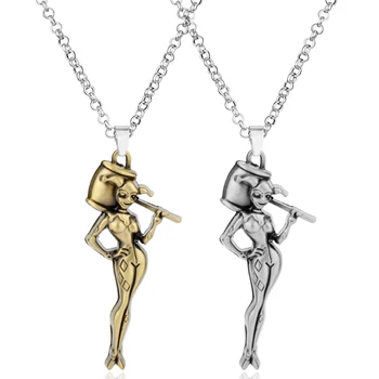 

Cosplay Necklace DC Movie Task Force X Theme Harley Quinn Figure Pendant NecklaceS Enamel Jewelry Gift Suicide Hip Hop Accessory