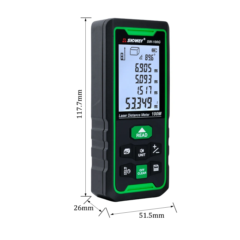 SNDWAY Laser Distance Meter Digital Rangefinder 100m 70m 50m Range Finder Trena Tape Measure Electronic Level Ruler Roulette