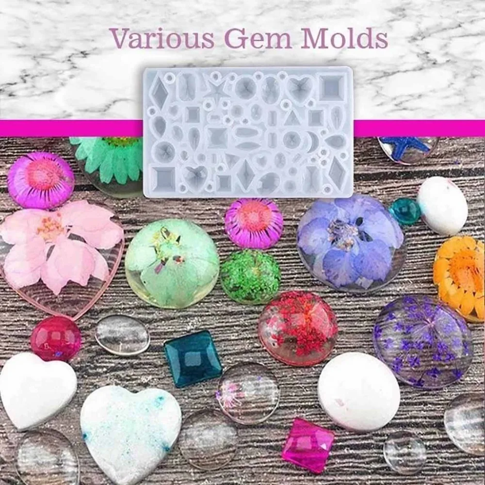 127pcs pendant jewelry mirror glue mold handmade crystal glue mold set DIY crystal glue jewelry mold 20D31 (13)