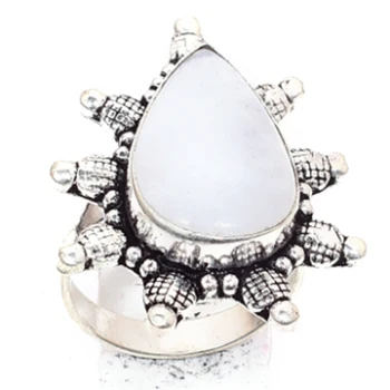 

Rainbow Moonstone Ring Silver Overlay over Copper, USA Size 8.5 , R5759