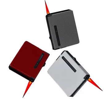 

Creative Automatic Ejection 12pcs Cigarettes- Case Box Metal Alloy Windproof Fuel Lighters Smoking Accessories Men Gadgets