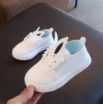 

New Kids Girls Casual Shoes Toddler Baby Princess Leather Shoes Cute Single Shoes With Pearl Baby Casual Shoes