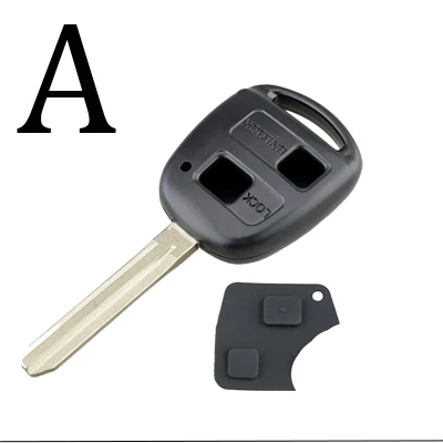 BHKEY 2 кнопки дистанционного ключа автомобиля чехол для Toyota Yaris Prado Tarago Camry Corolla лезвие toy43+ резиновый кнопочный коврик+ переключатели