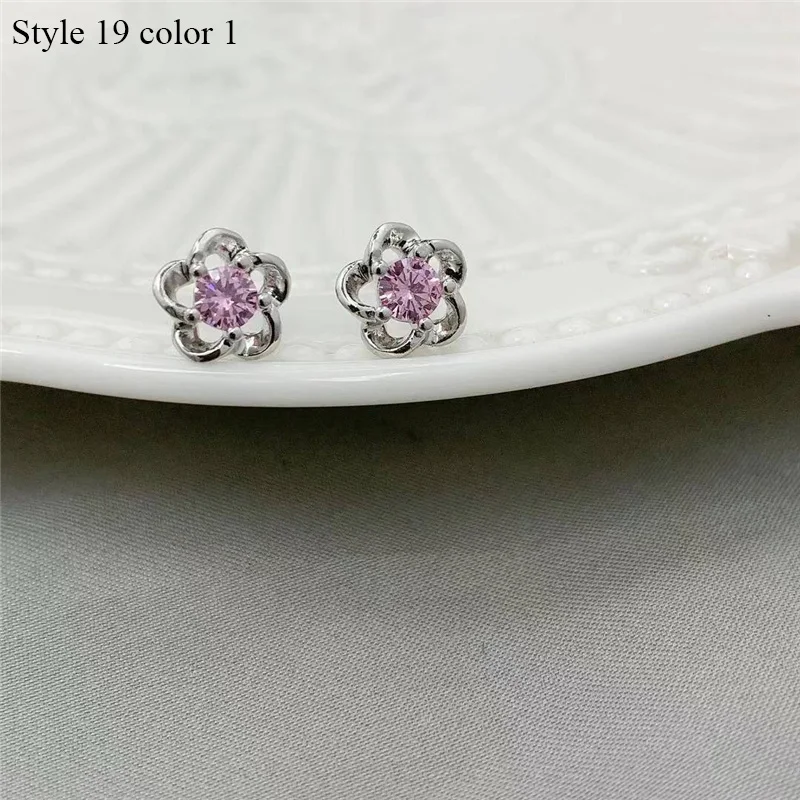 925 Sterling Silver Earrings Stud for Women Solid Silver Jewelry Earrings Bling CZ Zircon Stone Stud Brincos Bridal Wedding