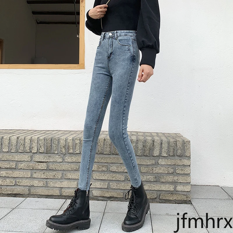 

2020 Spring Autumn New Tight Jeans Women's Slim Slimming Korean Version of The Slim Pencil Pants Have Elasticity Jeans Woman