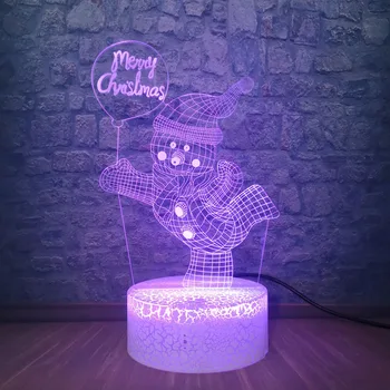 

3D Acerlic Night lights Home Christmas Decoration Snowman LED Lamp Touch Remote Nightlight Colorful flash Table Lamp Child Toys