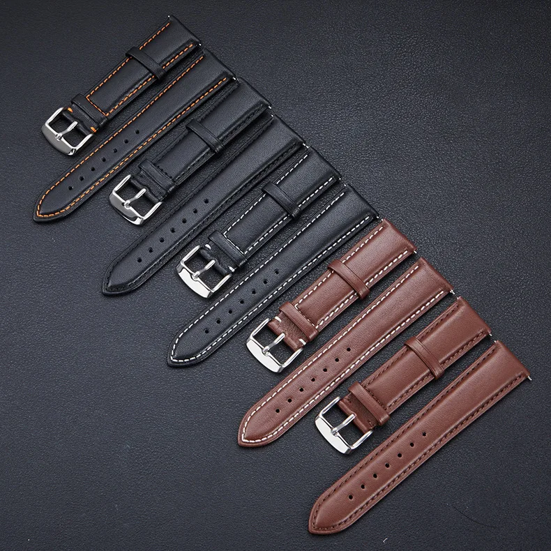 

[IN STOCK]Genuine Leather Strap Soft Thin Needle Pattern First Layer Cowhide Quick Release Watch Strap 18/20/22/24mm