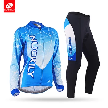 

Nuckily Autumn women Breathable Cycling Jersey Set MTB Bicycle Clothes Bicycle long sleeves bike Jersey suit Ropa Ciclismo