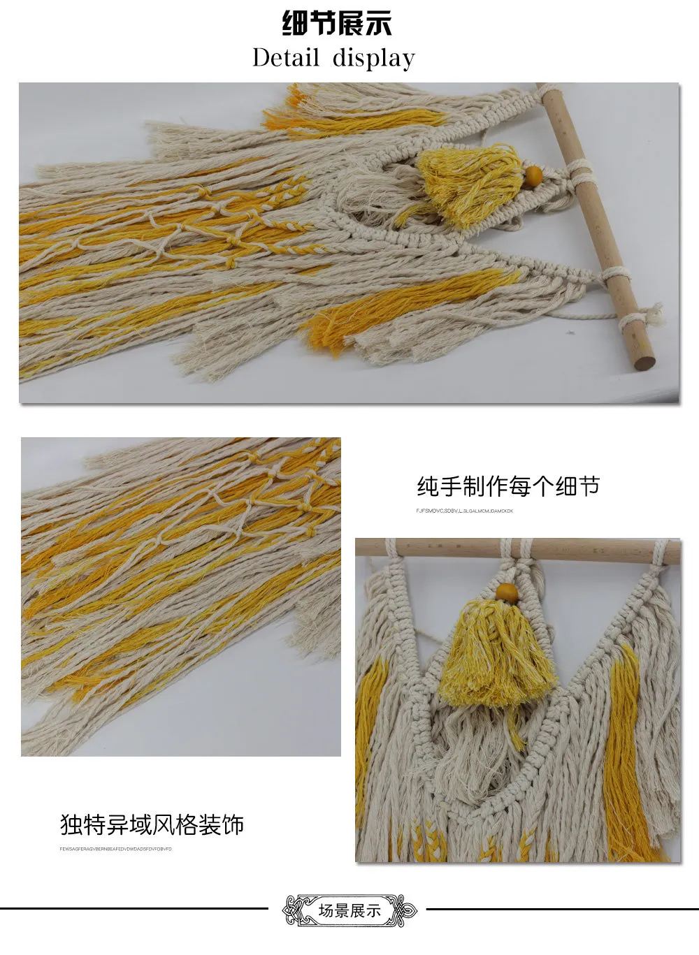 New Style Bohemian Weaving Tapestry Living Room Bedroom Wall Decoration Decorative Pendant Entirely Handmade in for Making MS708