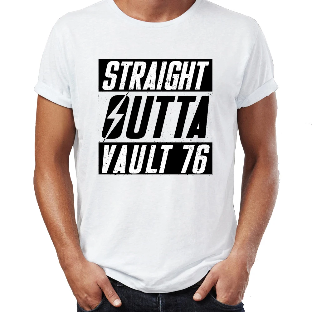 

Men's T Shirt Straight Outta Vault 76 Fallout 76 Gaming Gamer Artwork Awesome Tee