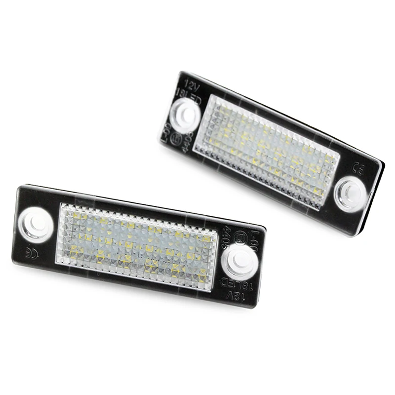 

2Pcs/Lot 12V Car LED License Plate Frame Led Lamp Car Accessories Led Lights For Skoda Can Bus Superb 4D 2002-2008