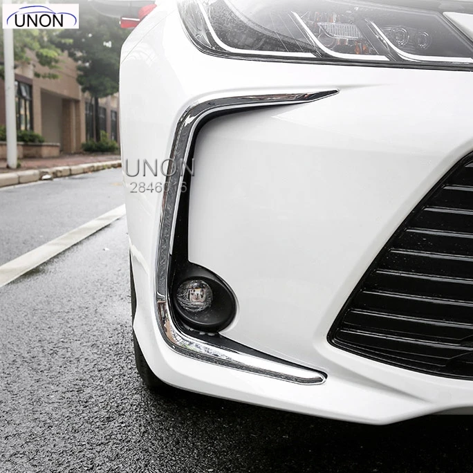 

For Toyota Corolla 2019 2020 Car ABS Chrome Front Fog Light Lamp Fog Light Frame Automobiles Decoration Lamp Covers Trim