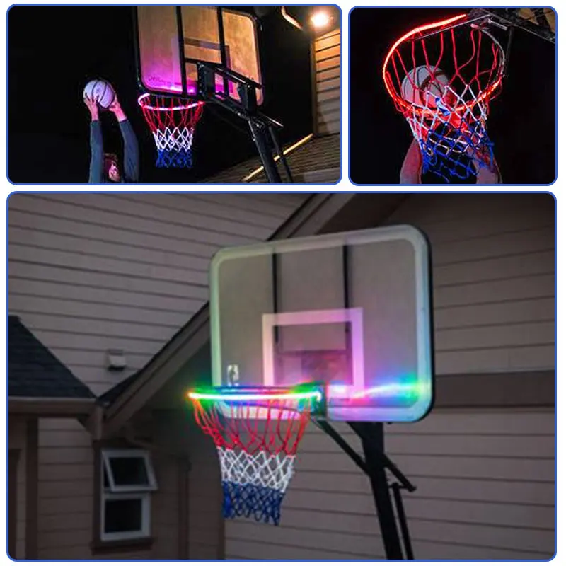 Battery Powered LED Basketball Hoop Lights Waterproof Sensor Activated LED Strip Light For Basketball Rims