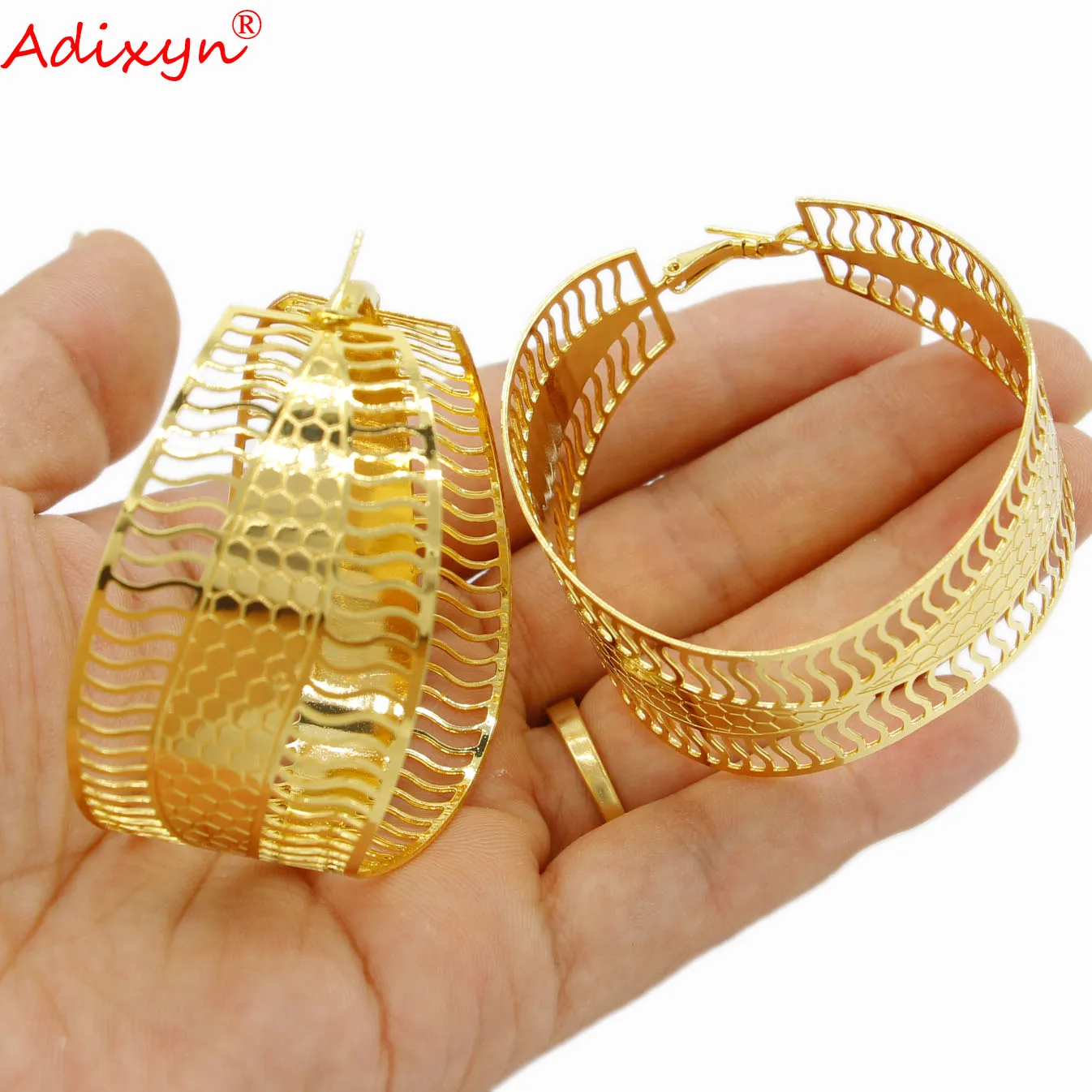 Adixyn African Hoop Earrings for Women Gold Color/copper Earrings Ethiopian Arab Middle East Jewelry Gifts N06212