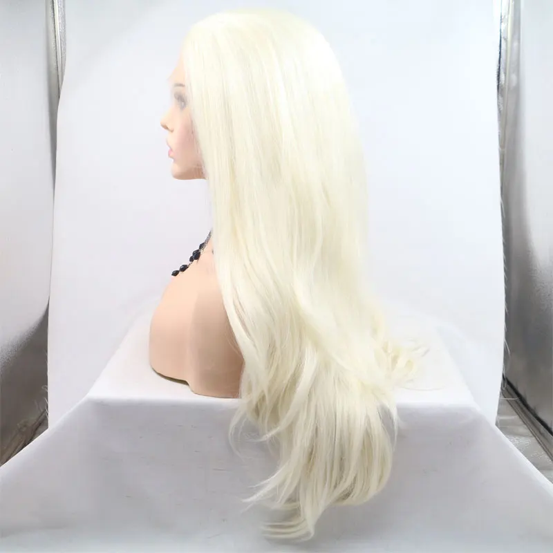 Медовый блонд синтетический 13*3 дюймов парик на кружеве натуральные волнистые термостойкие волокна свободные пробор волосы для белых женщин вечерние парики