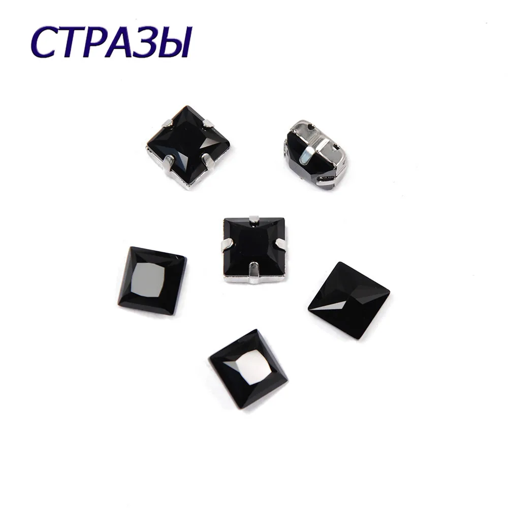 

CTPA3bI 4447 Princess Square Jet Point Back Needlework Accessories Beads For Jewelry Making Luxury Rhinestones DIY Garments